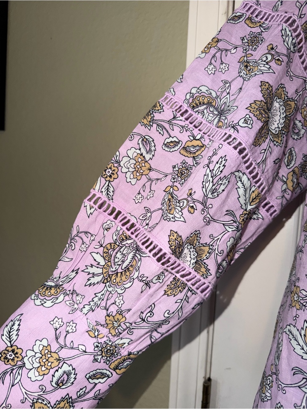 Lane Bryant Lavender Floral Button-Down Tunic View 3